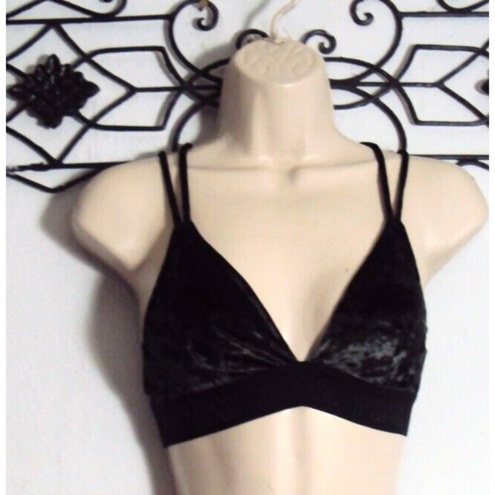 PINK Velour Bikini Top Size S Blace Racer Back